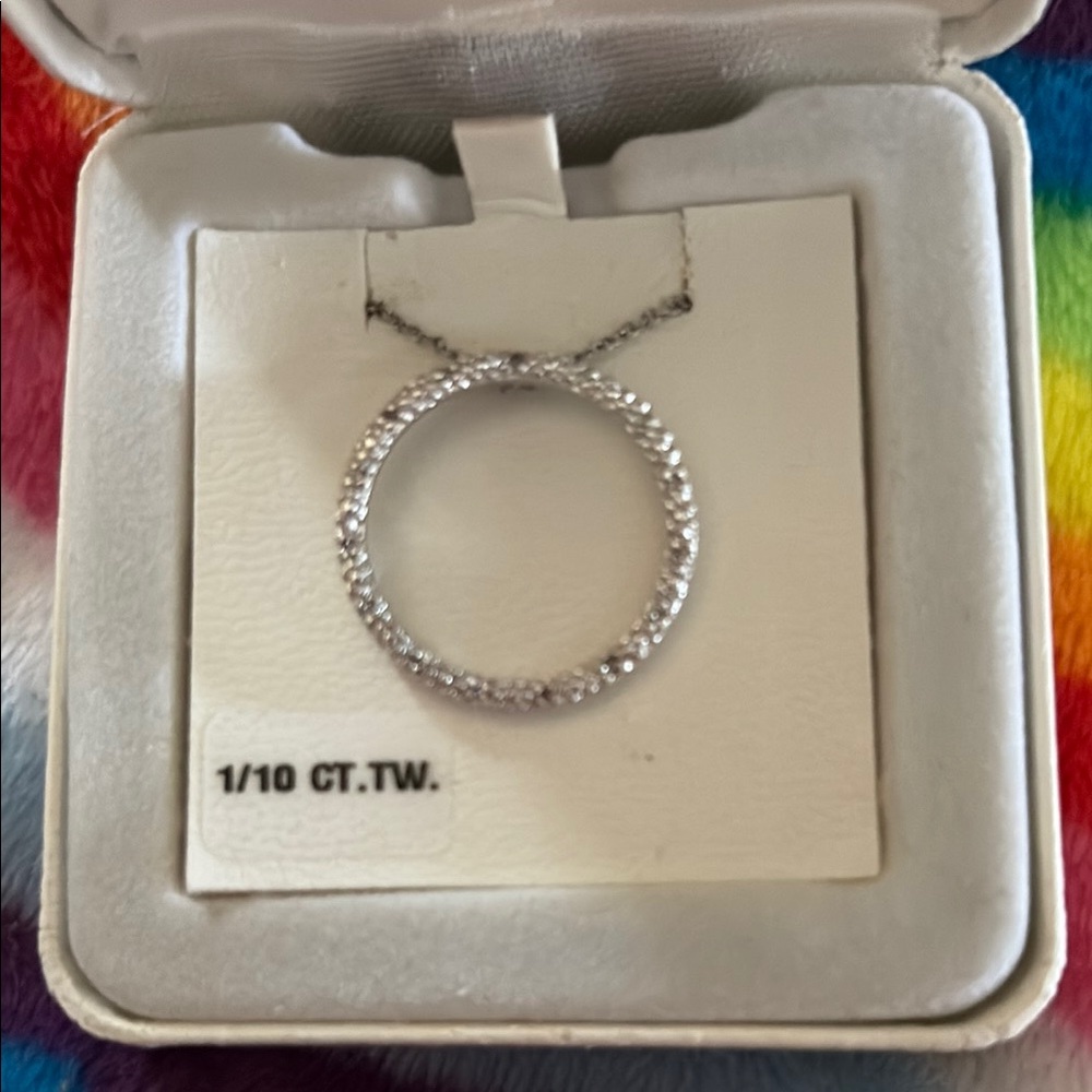 Kohl's Silver Necklace with Crystal Accents